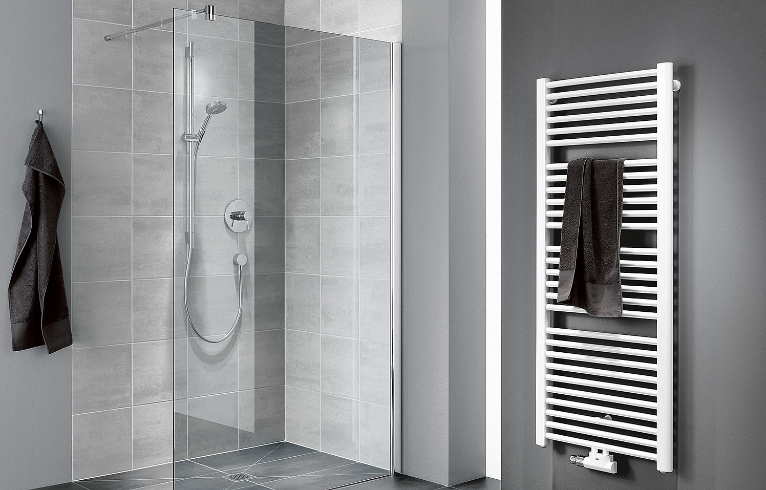 PASA XP WALK-IN Wall Kermi hinged shower enclosure, PASA XP WALK-IN Wall